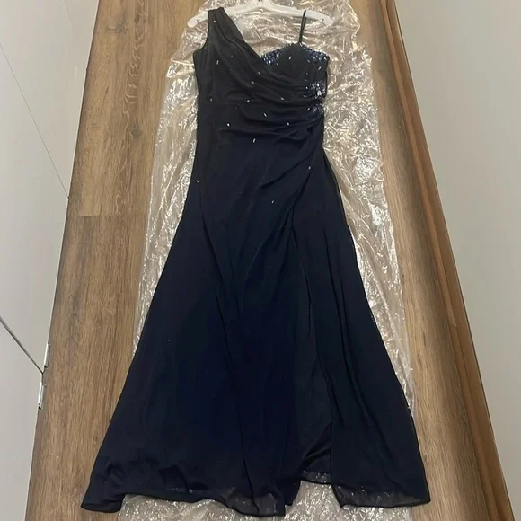 green emerald velvet dress Prom Dress - Airforce Blue